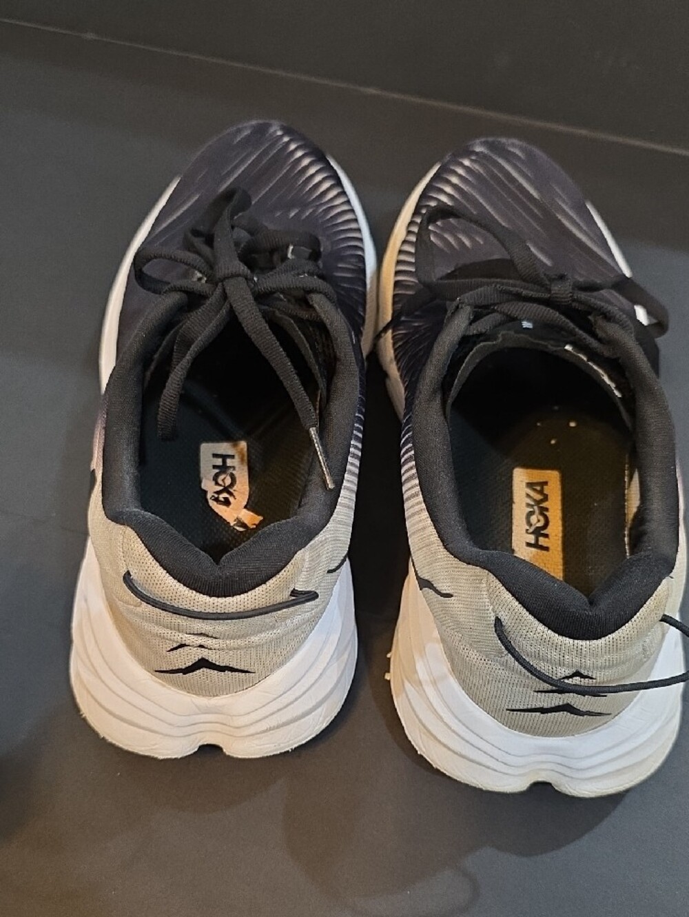 Hoka Rincon 3 Womens Black and White Cushioned Running Sneakers Size 8D Wide - Picture 7 of 10